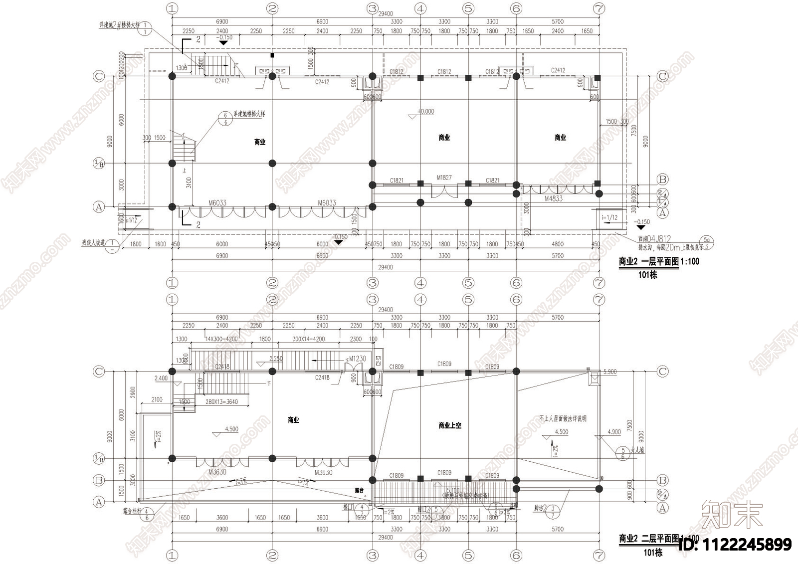 仿古商业建筑cad图施工图下载【ID:1122245899】