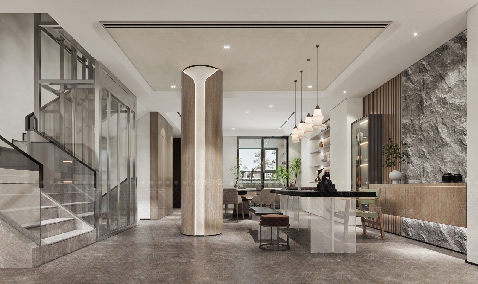 现代家居餐厅3D模型下载【ID:1222019160】