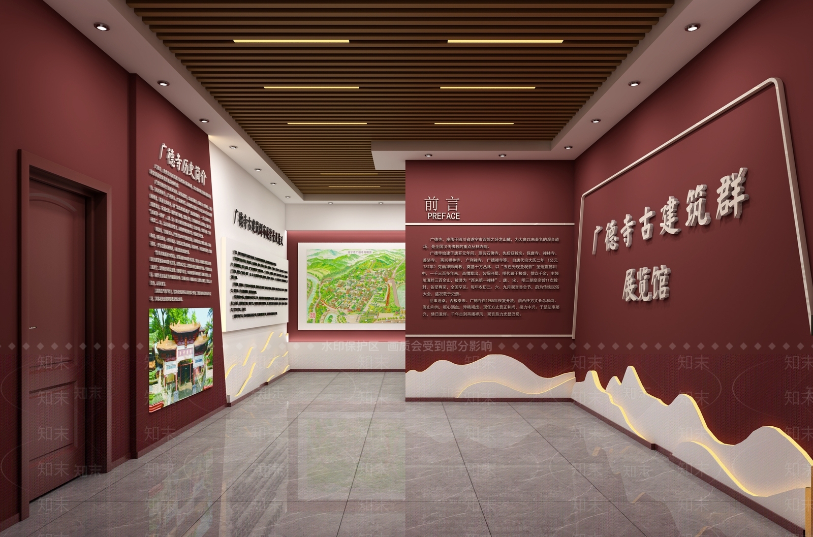 新中式寺庙展厅3D模型下载【ID:1122247171】