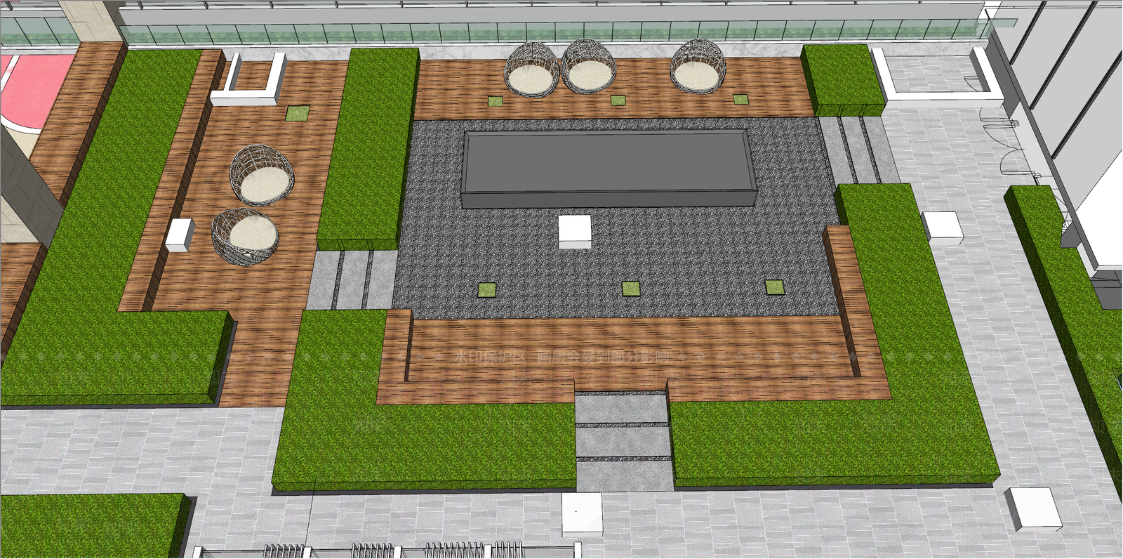 现代屋顶花园SU模型下载【ID:1122257132】