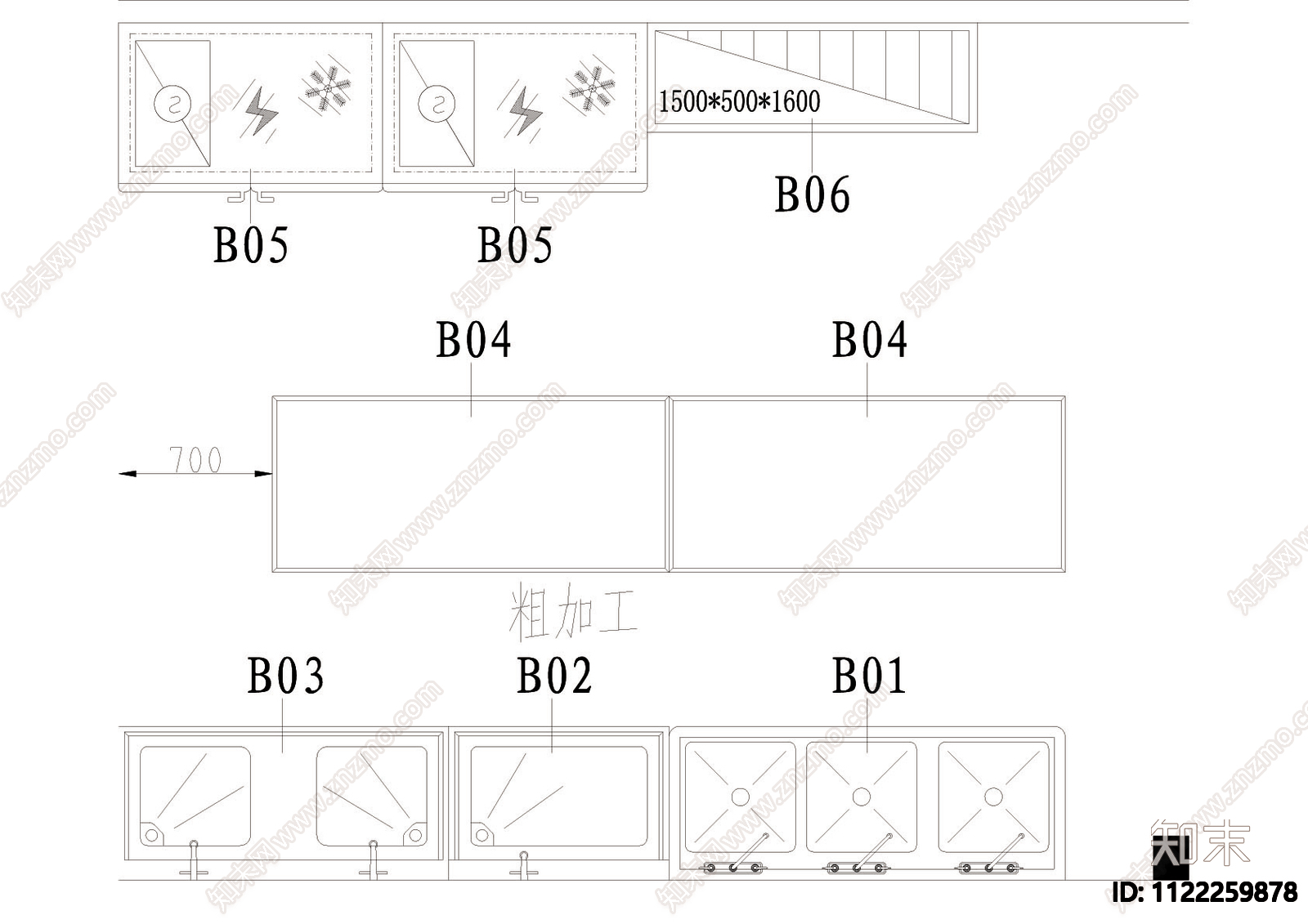食堂厨房设备布置图cad图cad施工图下载【ID:1122259878】