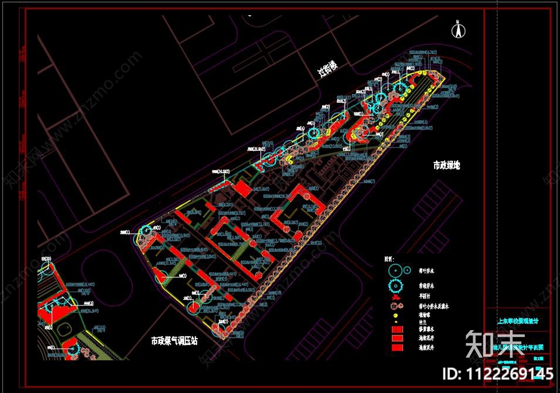 上东学校景观设计cad施工图下载【ID:1122269145】