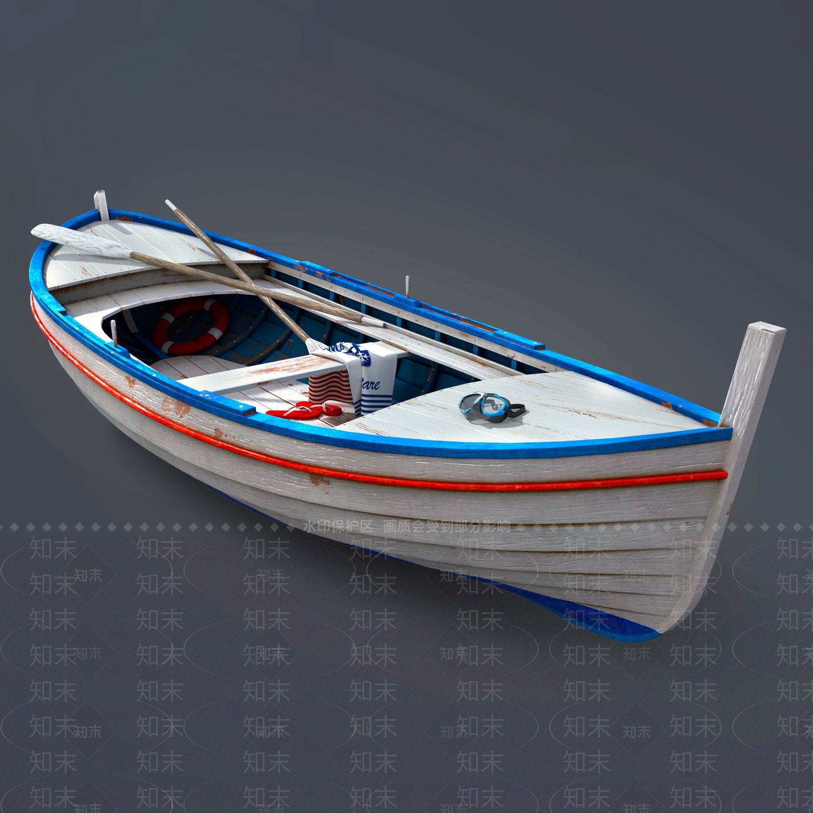 现代木船3D模型下载【ID:1122273823】