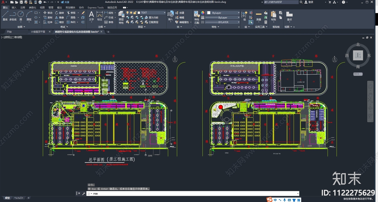 现代简约商圈停车场车位及绿化改造施工图下载【ID:1122275629】