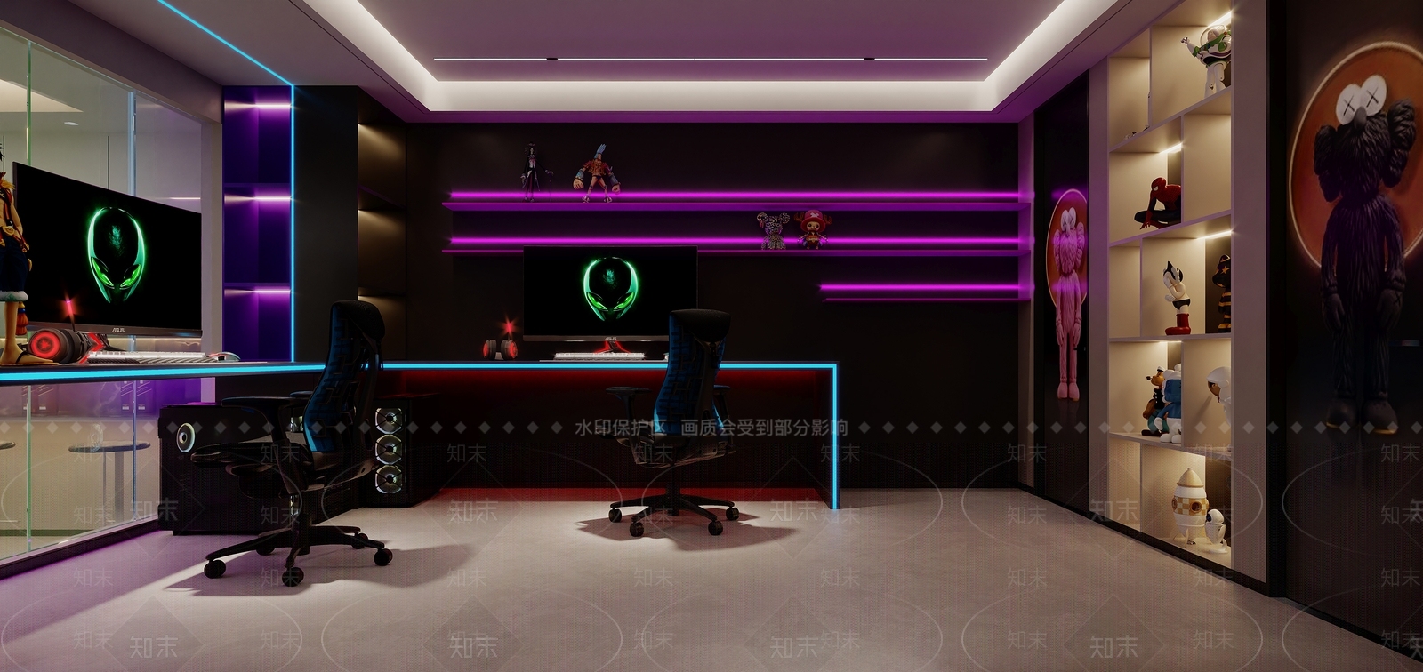 现代电竞房3D模型下载【ID:1122278880】