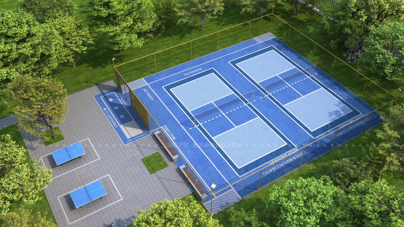 现代户外网球场3D模型下载【ID:1122283996】