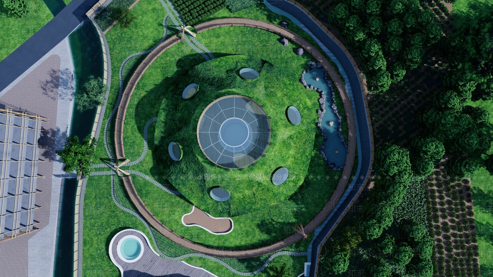 【SU悬赏模型】现代风格公园景观SU模型下载【ID:1122577169】