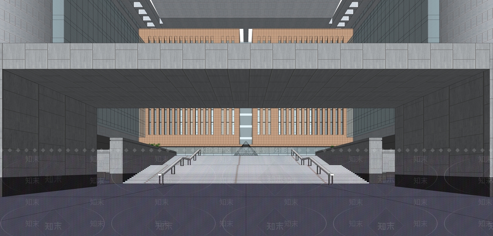 现代综合楼图书馆SU模型下载【ID:1122301694】