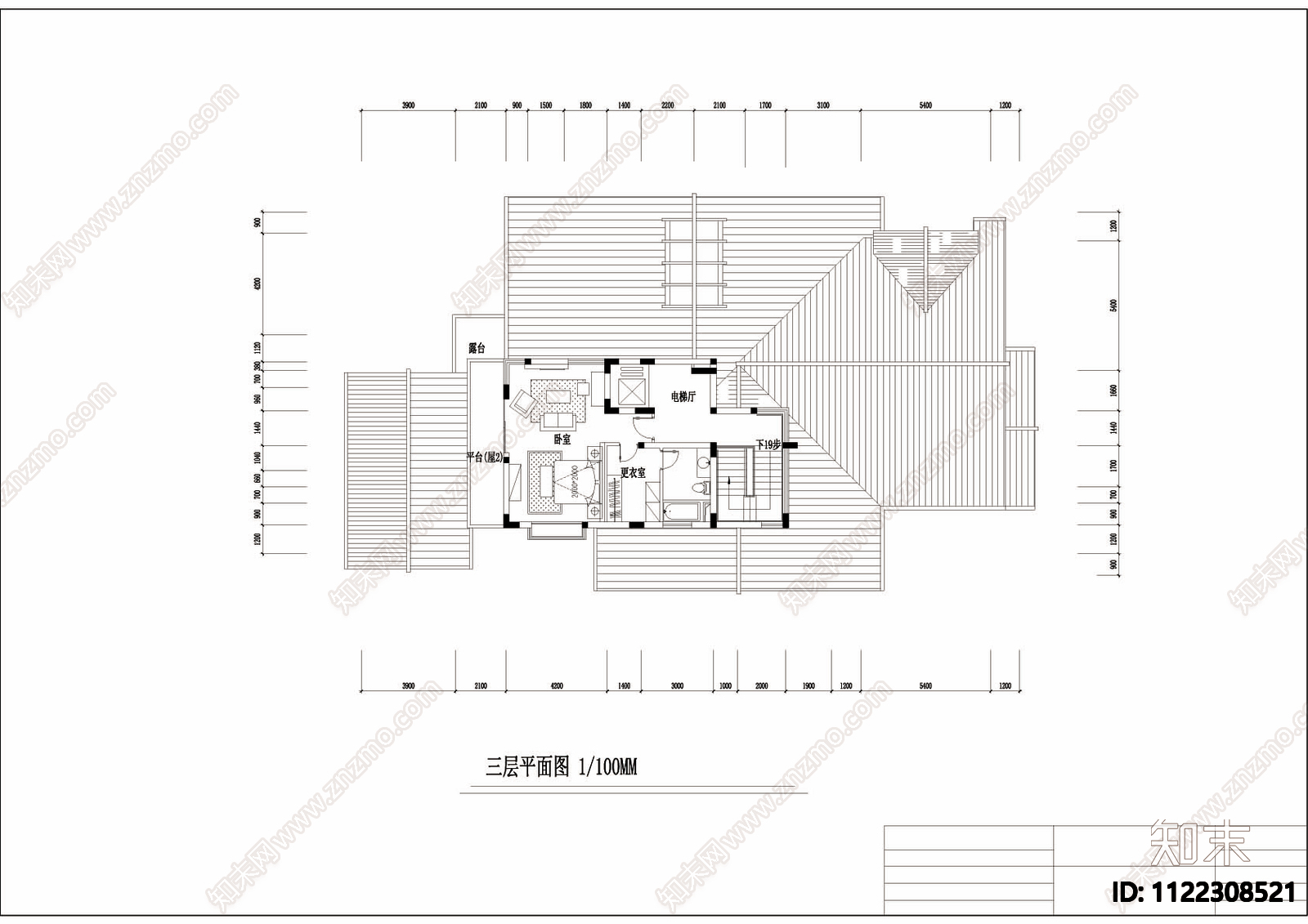 现代别墅装修设计cad施工图下载【ID:1122308521】