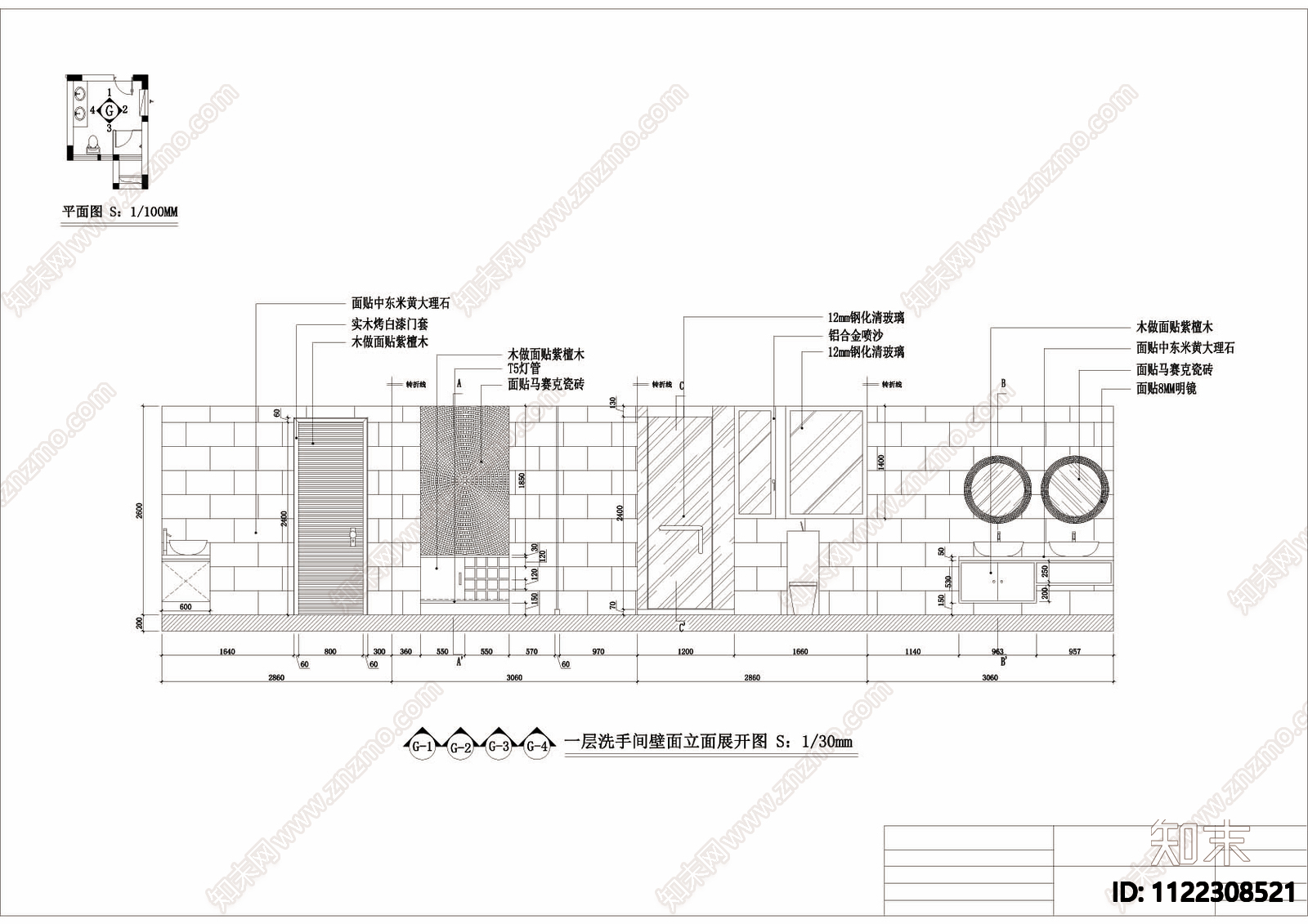 现代别墅装修设计cad施工图下载【ID:1122308521】