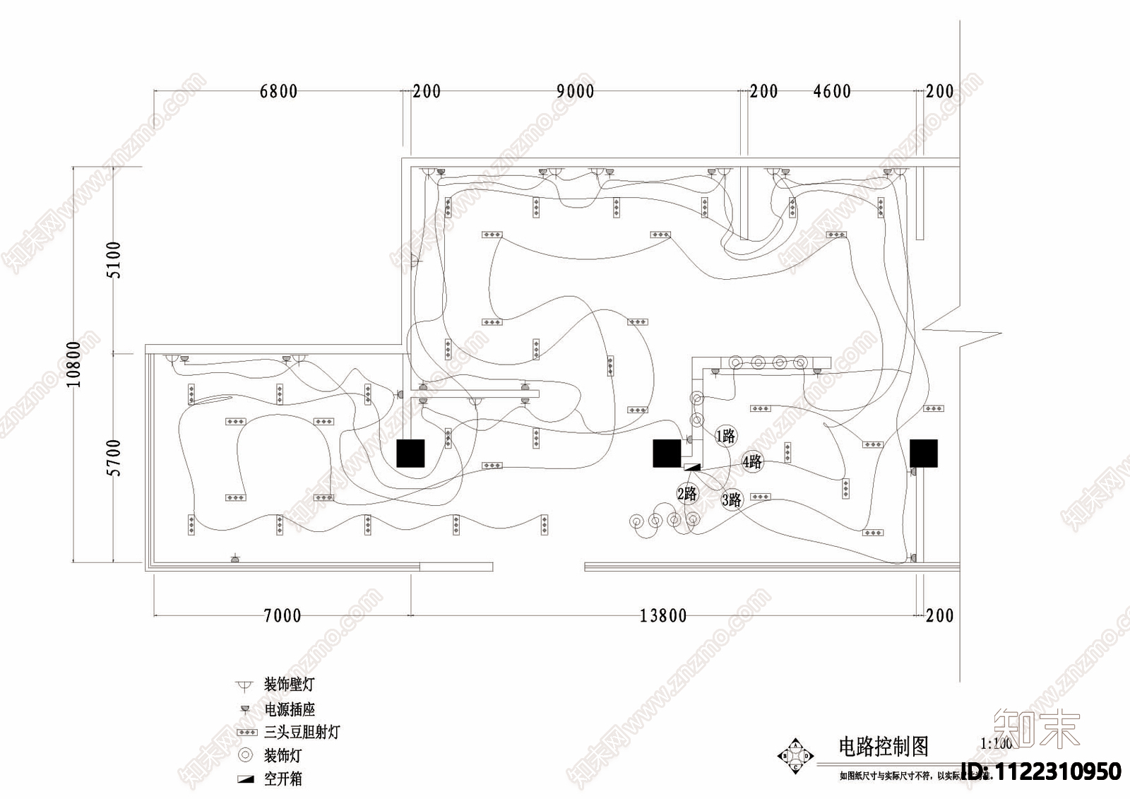 家私专卖店装修cad图cad施工图下载【ID:1122310950】