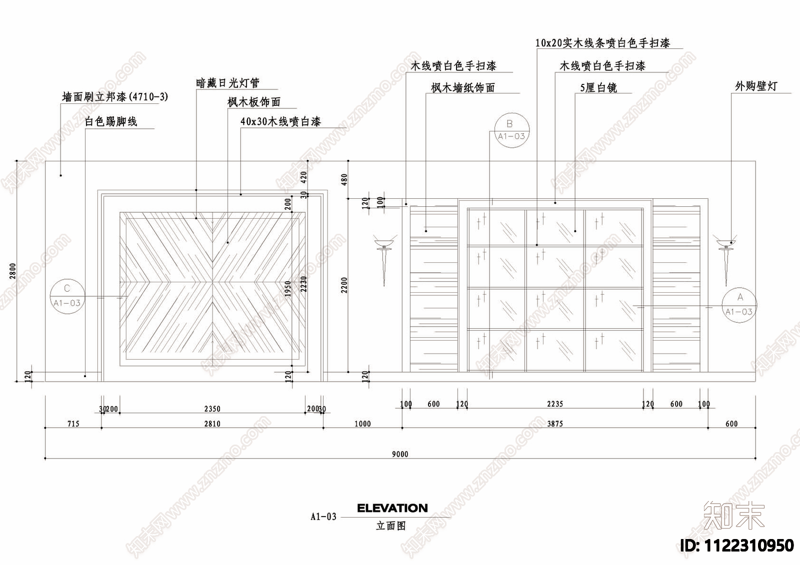 家私专卖店装修cad图cad施工图下载【ID:1122310950】