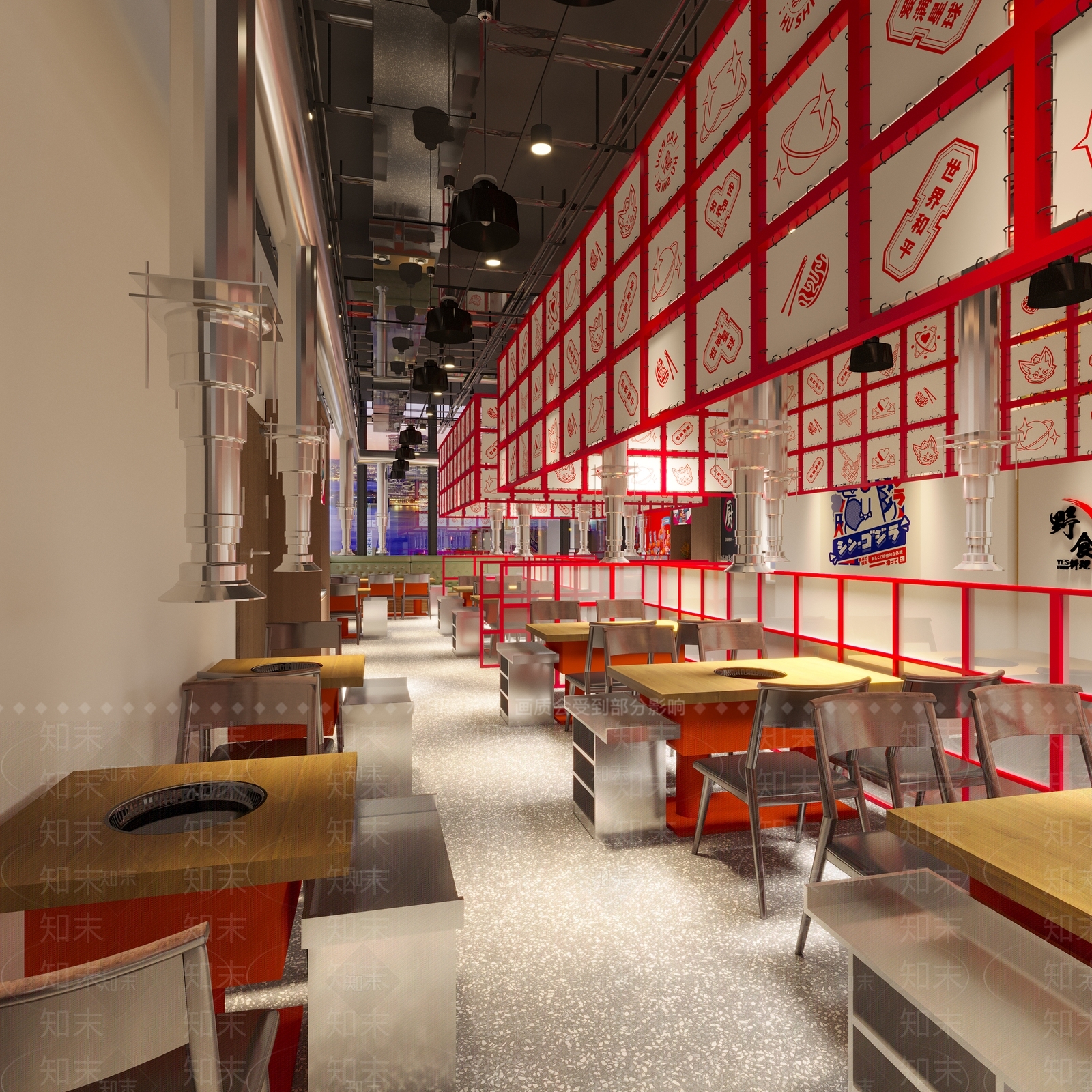 现代烤肉店3D模型下载【ID:1122312426】