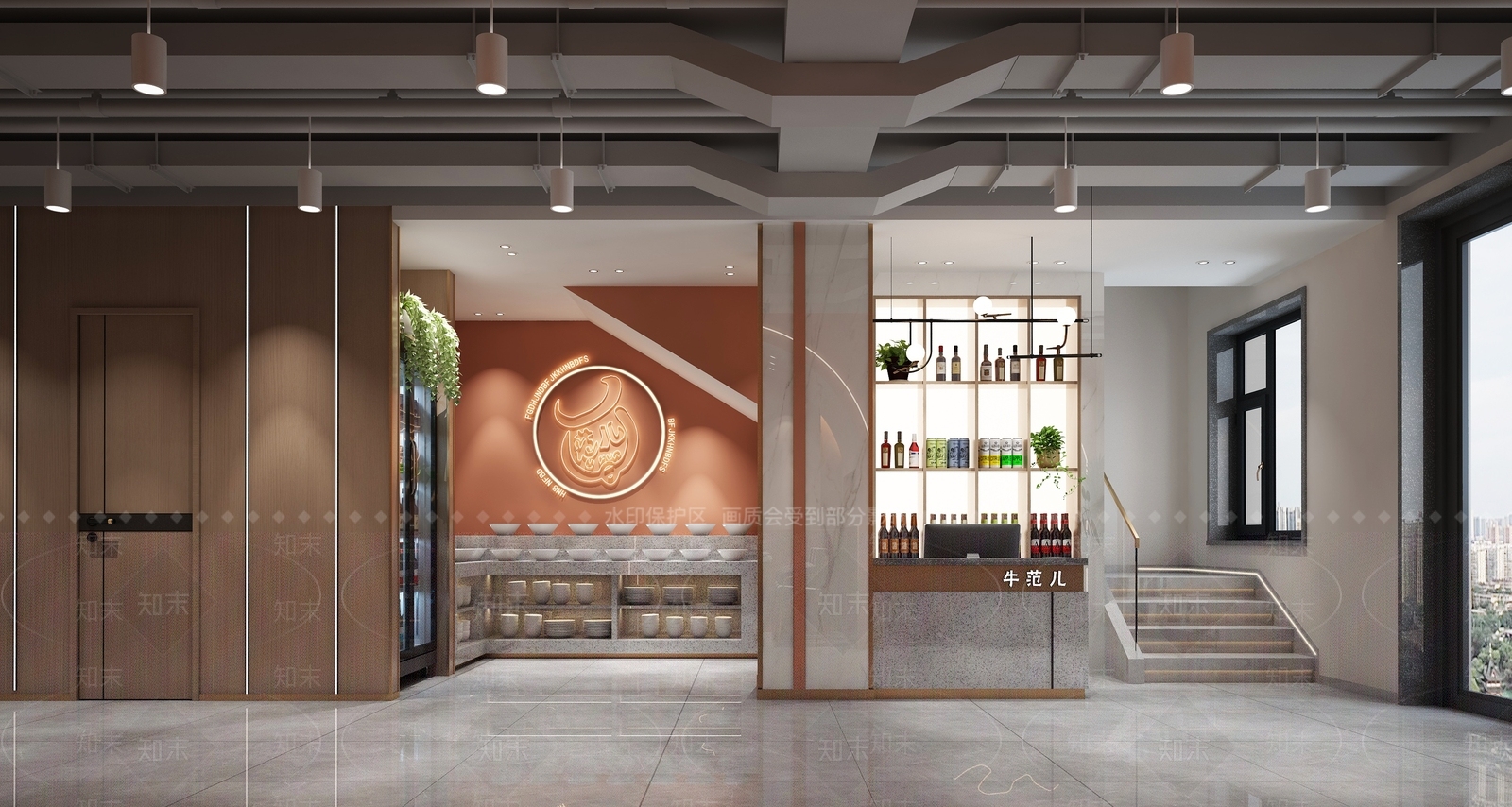 现代烤肉店3D模型下载【ID:1122324975】