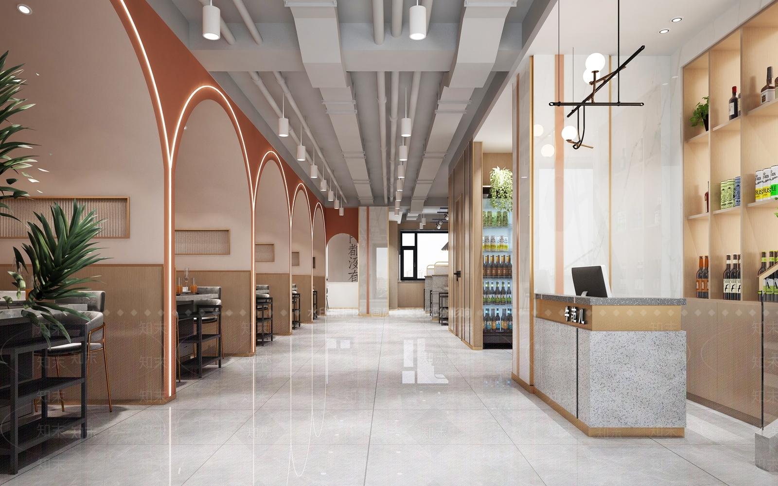 现代烤肉店3D模型下载【ID:1122324975】