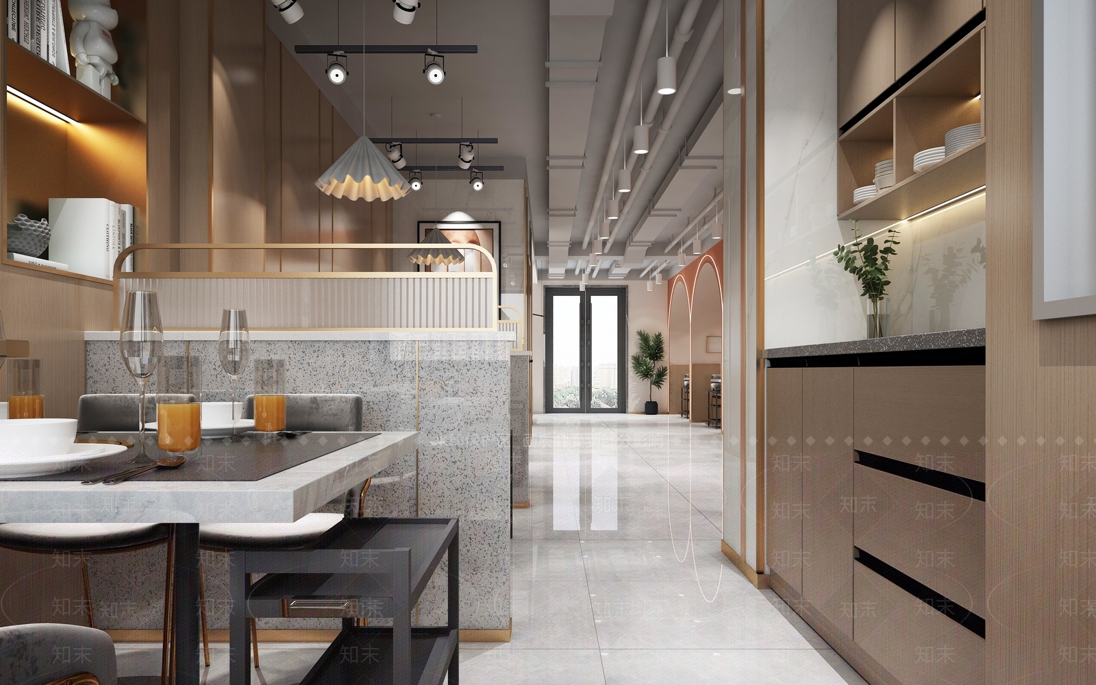 现代烤肉店3D模型下载【ID:1122324975】