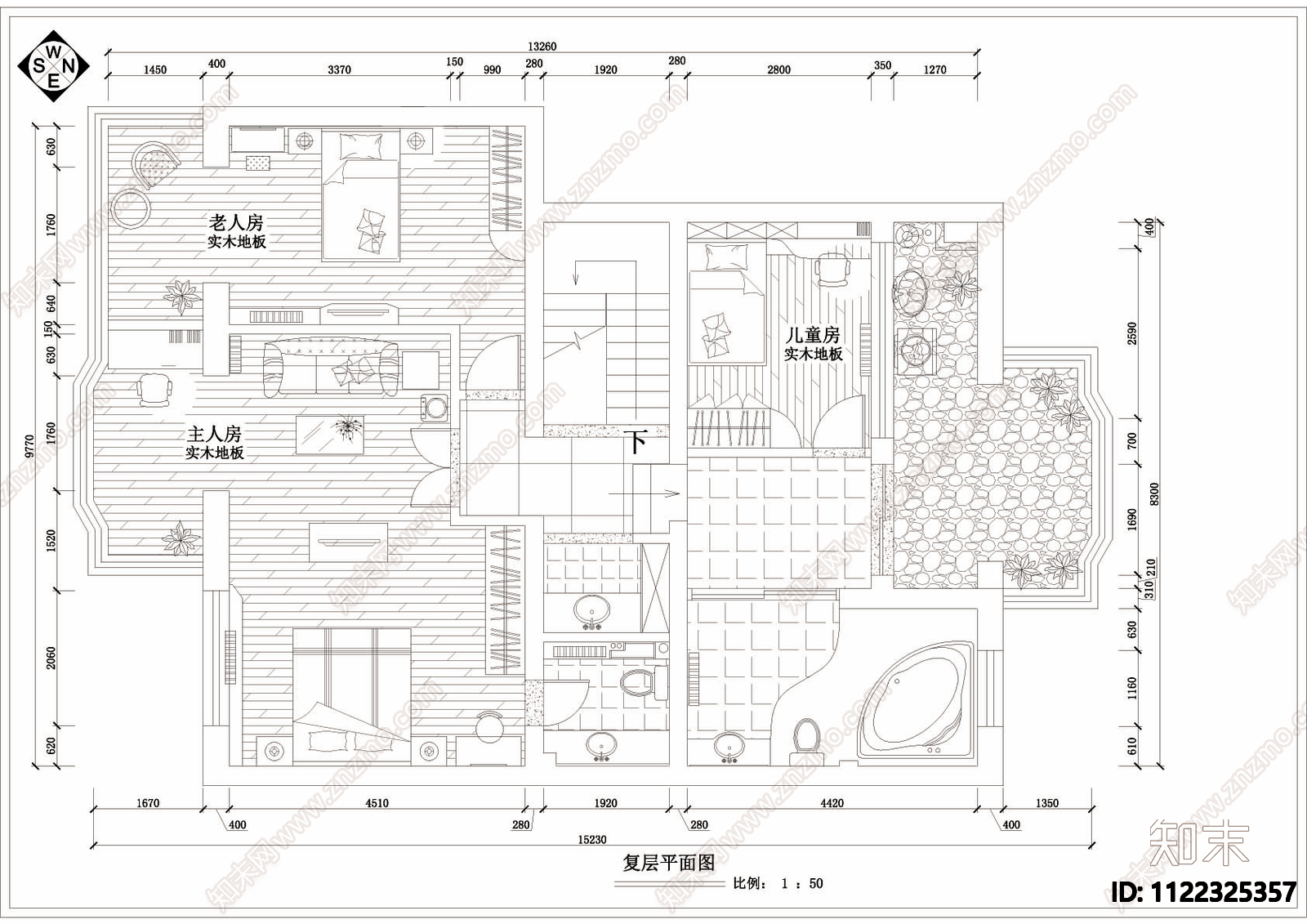 某花园别墅装修CAD详图cad施工图下载【ID:1122325357】