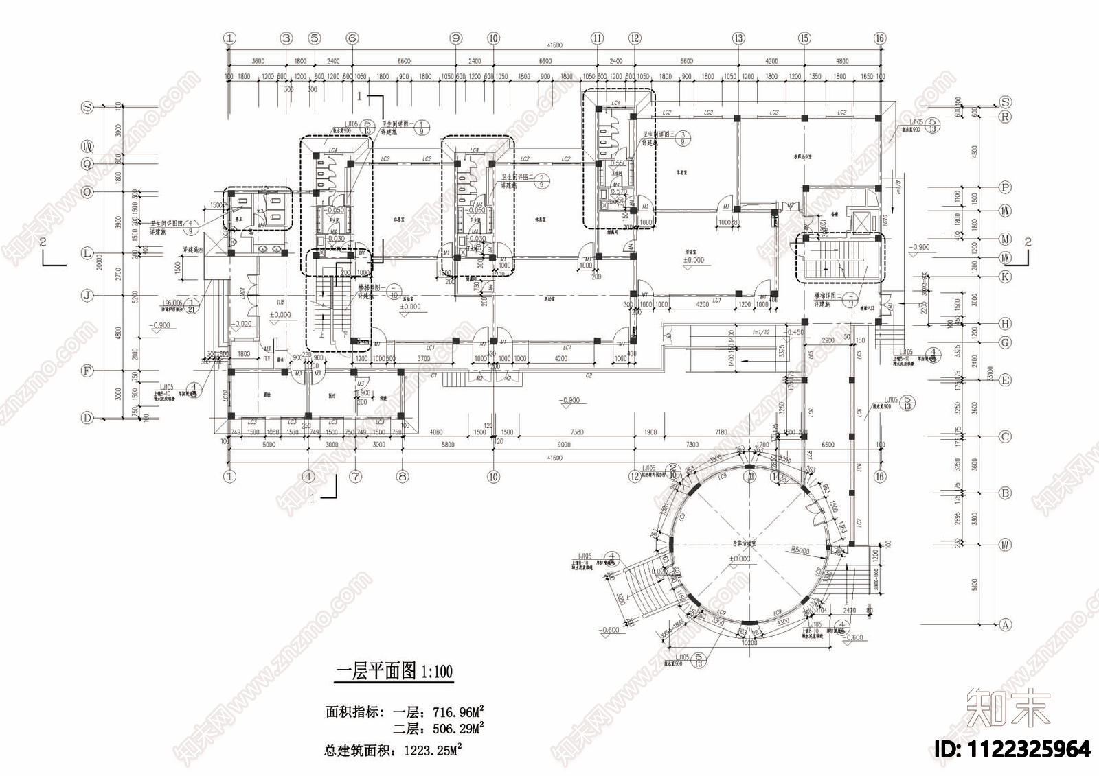某幼儿园建筑cad详图施工图下载【ID:1122325964】