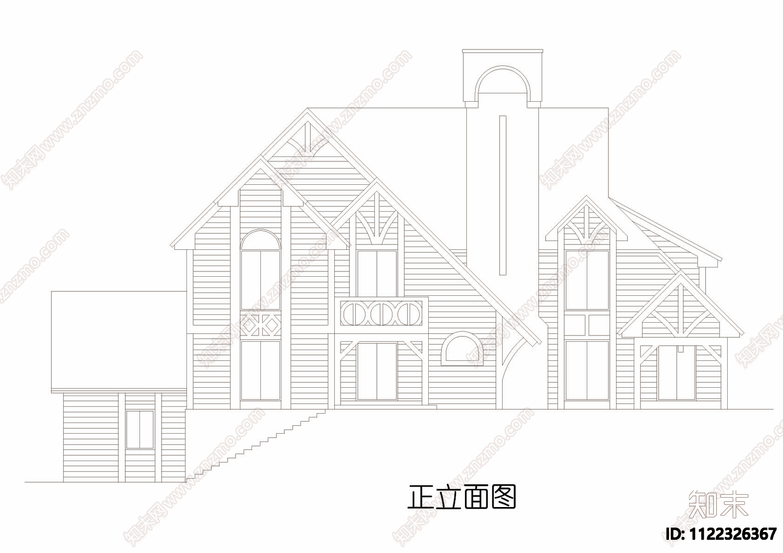 农村自建房图纸欧式别墅施工图下载【ID:1122326367】