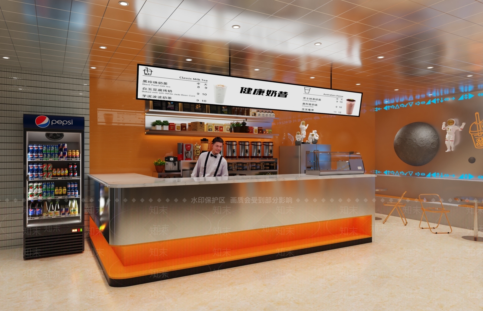 现代奶茶店3D模型下载【ID:1122329982】