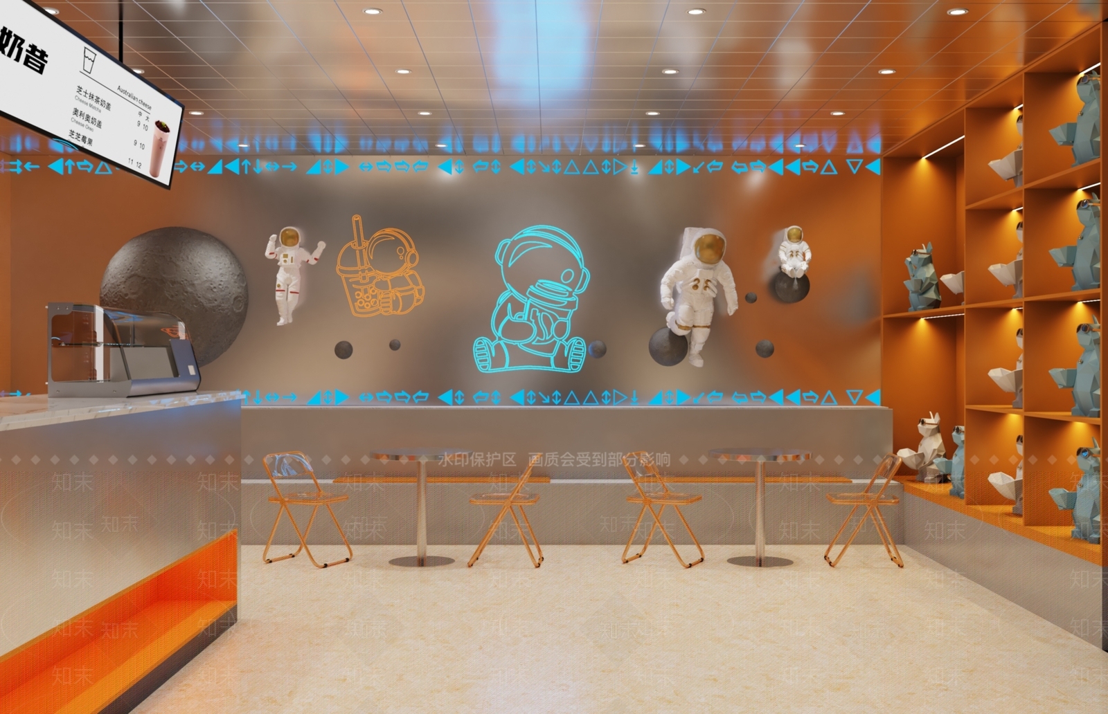 现代奶茶店3D模型下载【ID:1122329982】