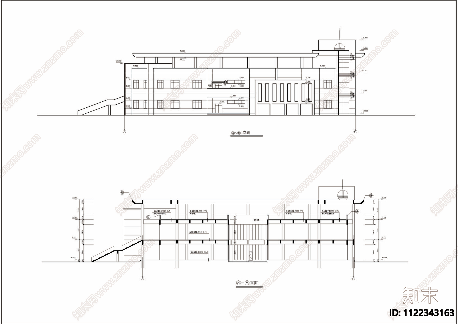 环形食堂建筑方案图cad施工图下载【ID:1122343163】