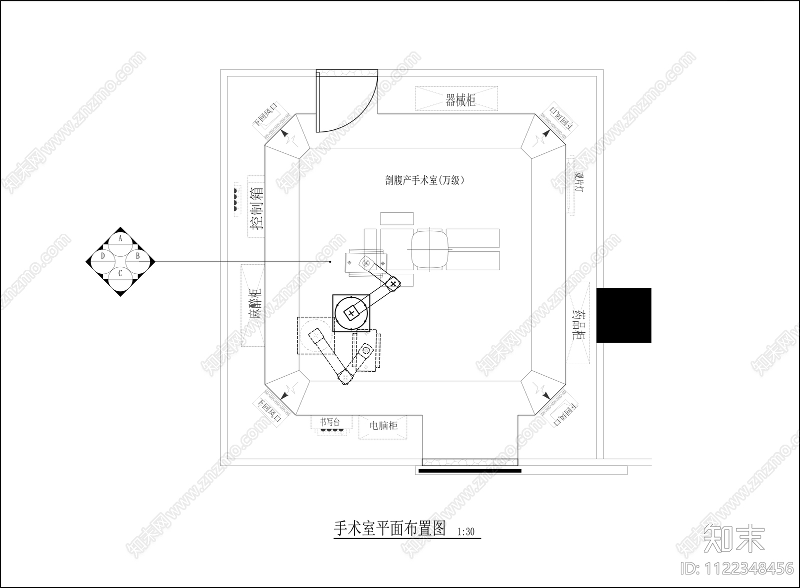 手术室cad施工图下载【ID:1122348456】