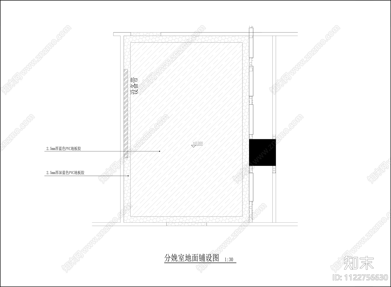 现代简约分娩室cad施工图下载【ID:1122756630】