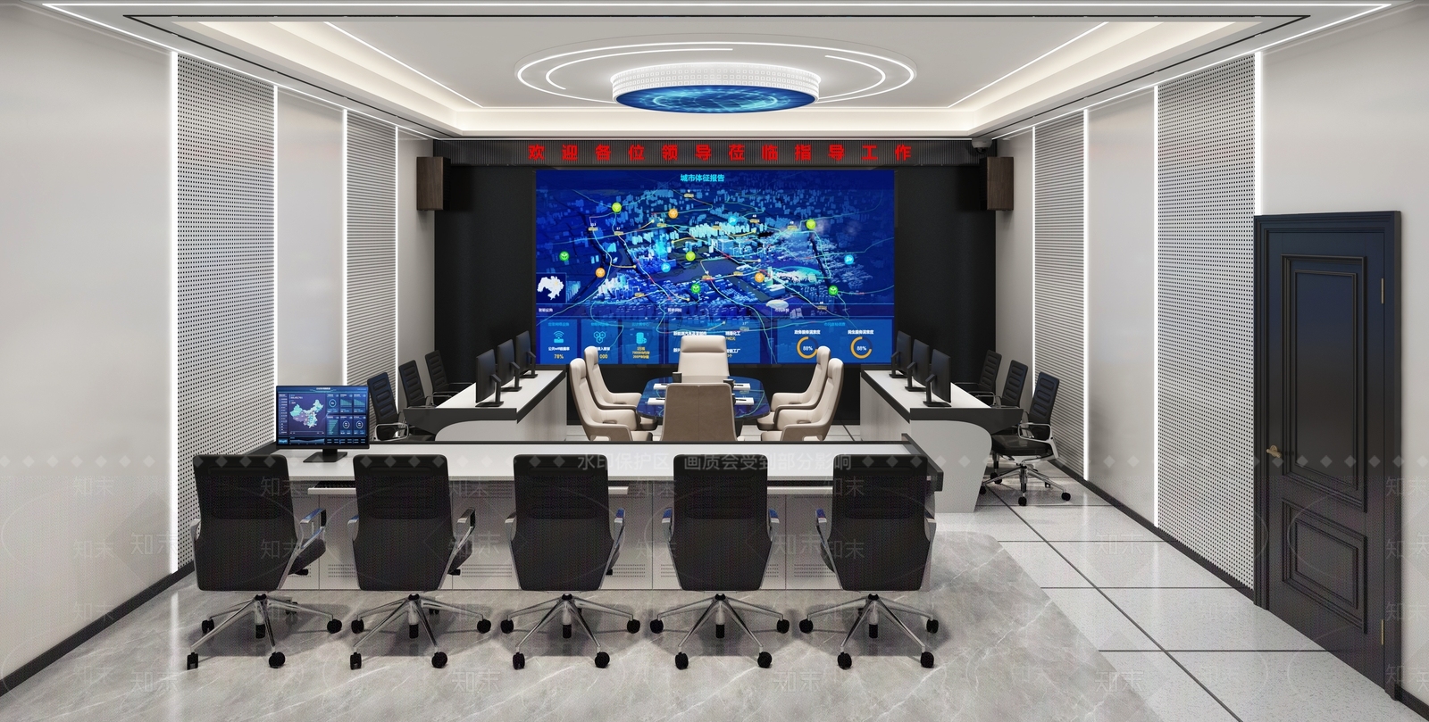 现代指挥控制室3D模型下载【ID:1122351348】