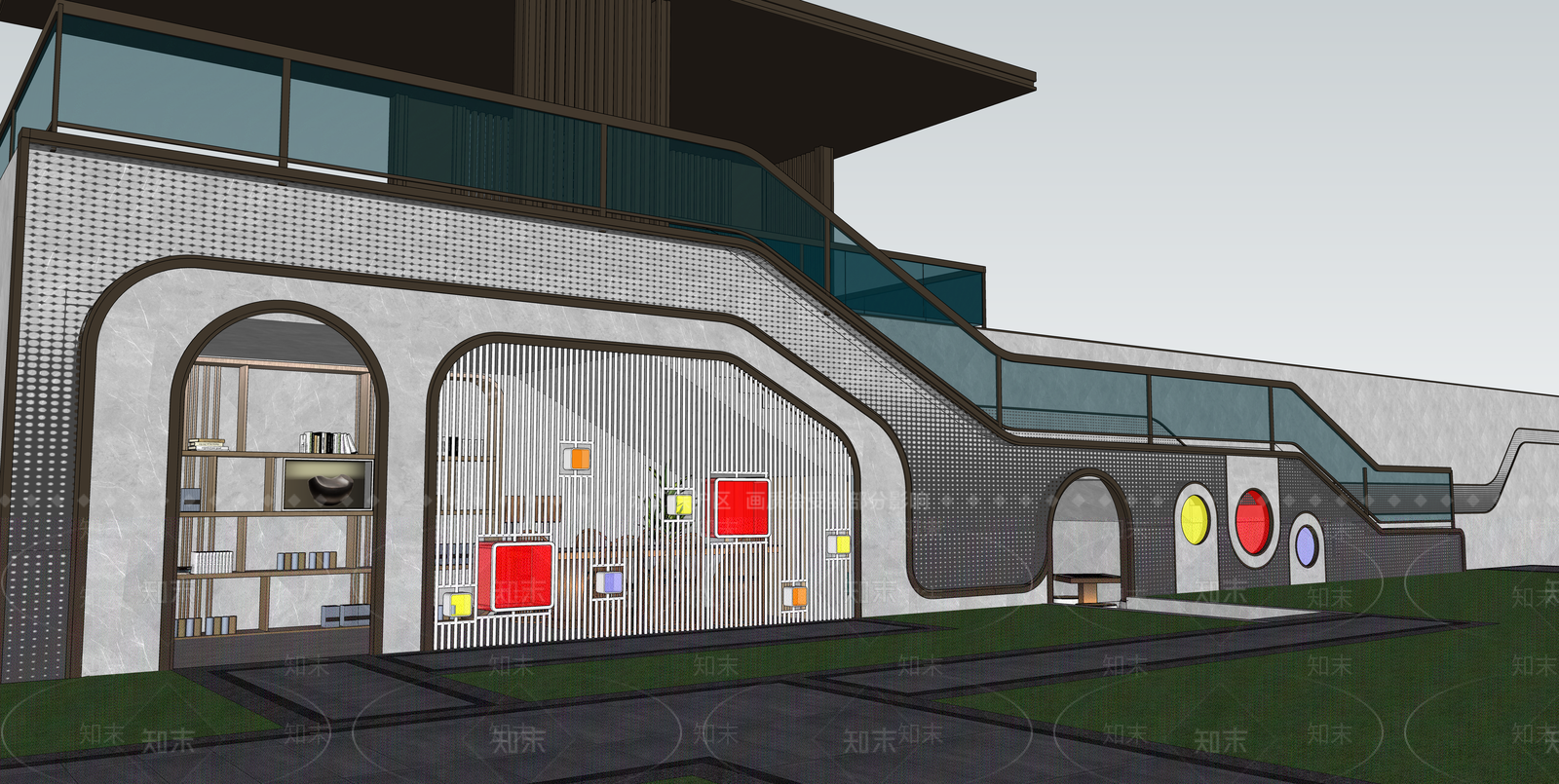 新中式景观小建筑SU模型下载【ID:1122353211】