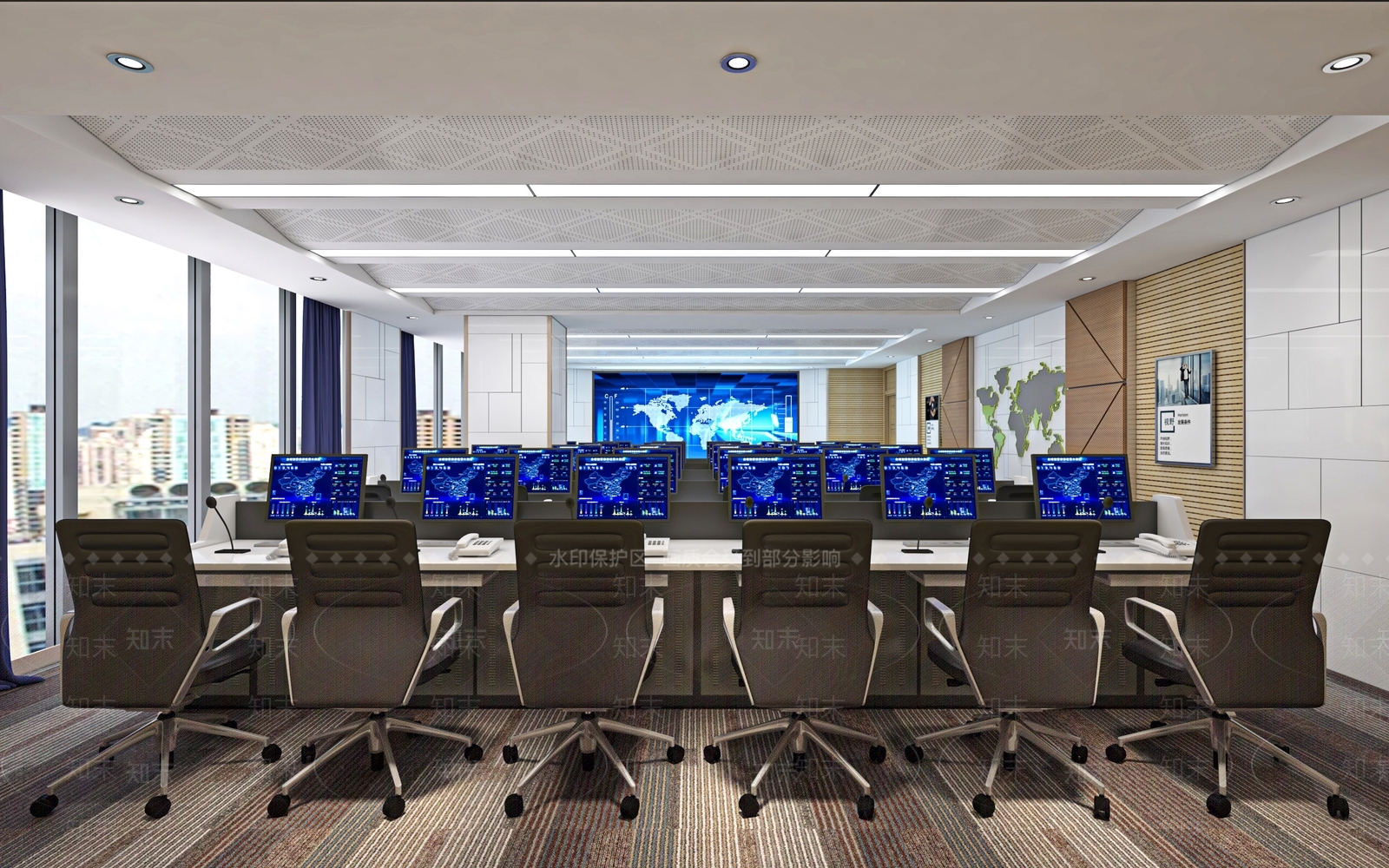 现代指挥大厅3D模型下载【ID:1122355391】