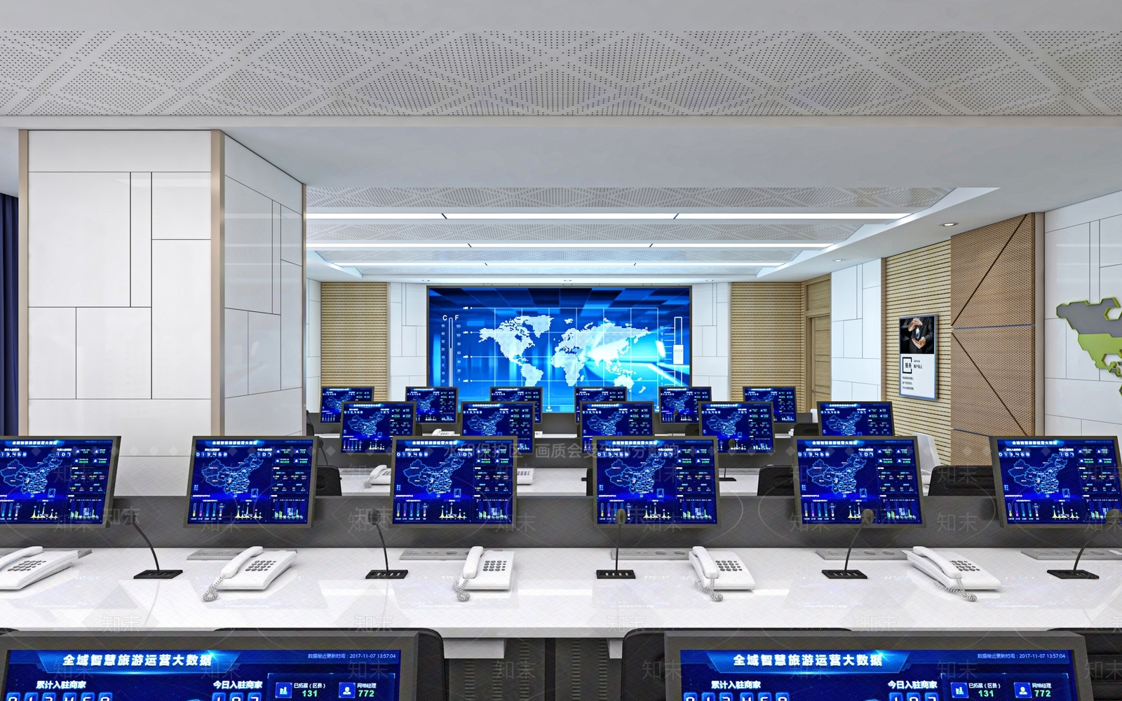 现代指挥大厅3D模型下载【ID:1122355391】