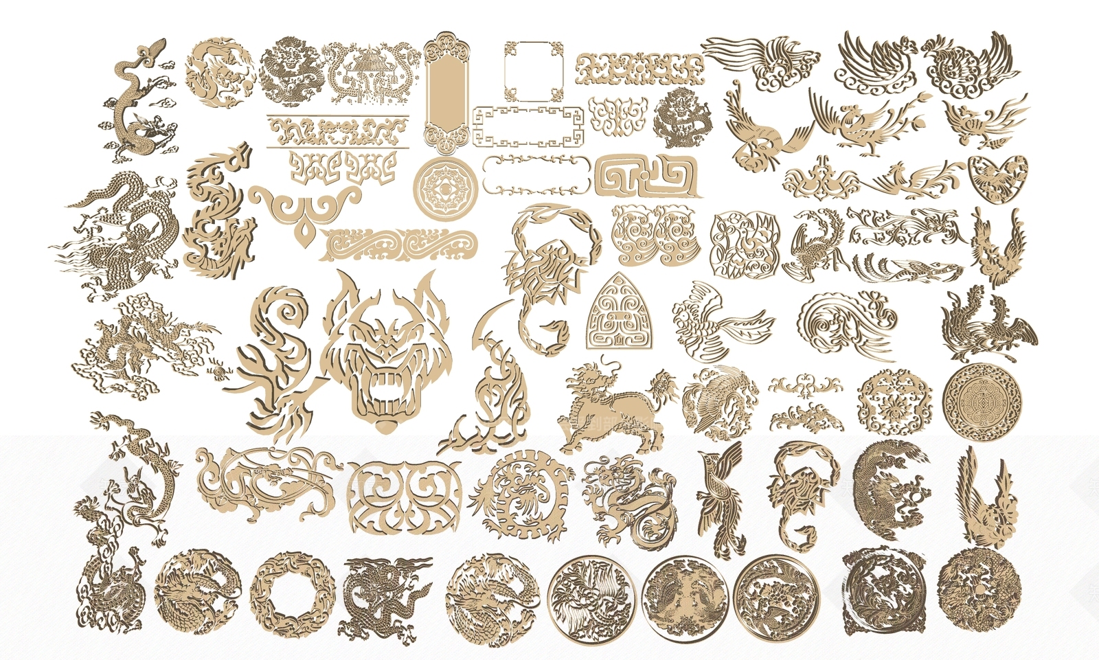 新中式龙凤雕花SU模型下载【ID:1122356962】