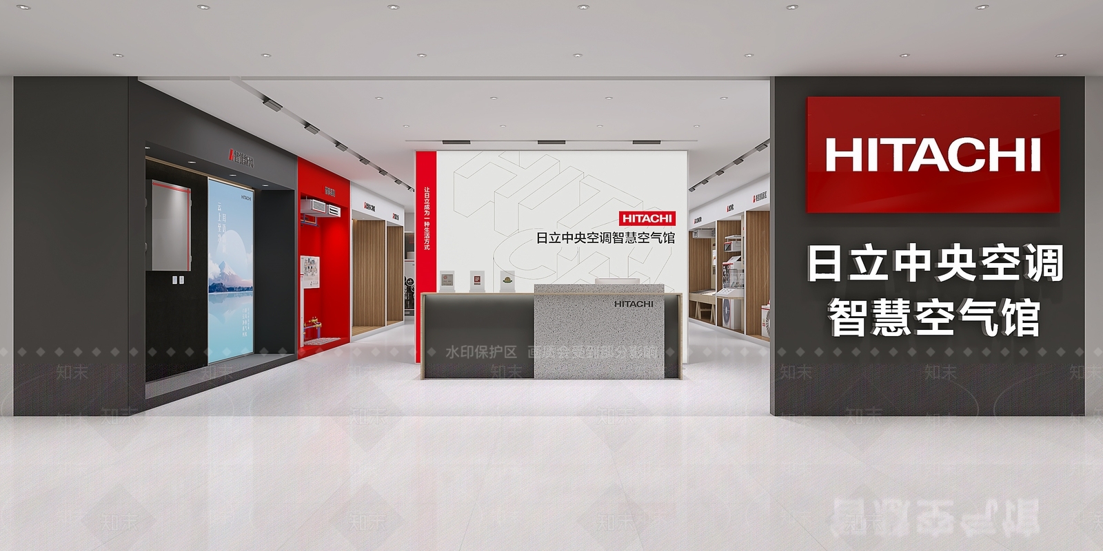 现代空调专卖店3D模型下载【ID:1122362776】