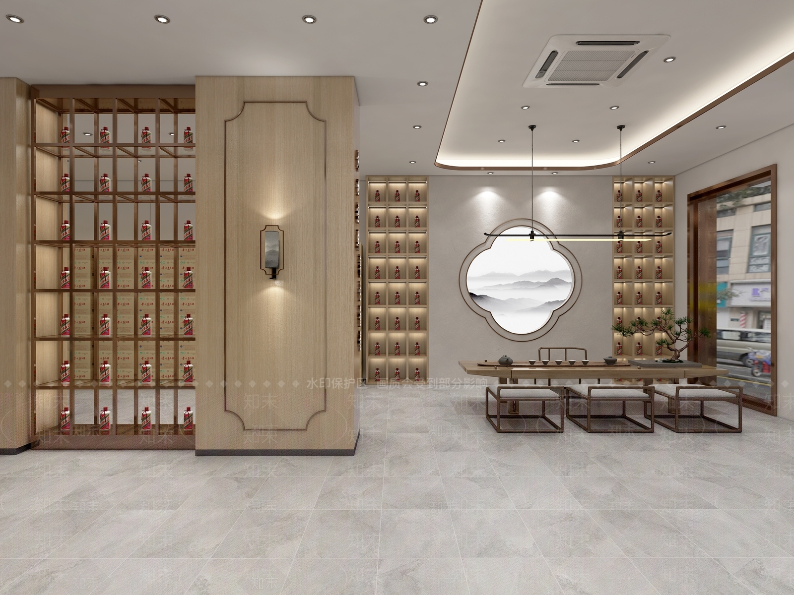 新中式烟酒店3D模型下载【ID:1122372427】