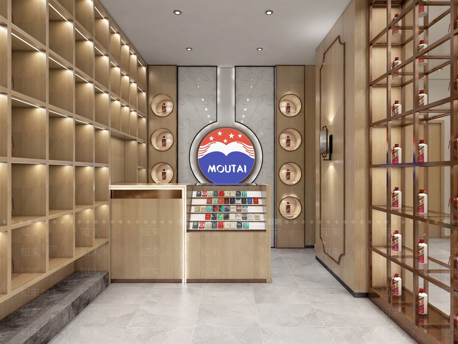 新中式烟酒店3D模型下载【ID:1122372427】
