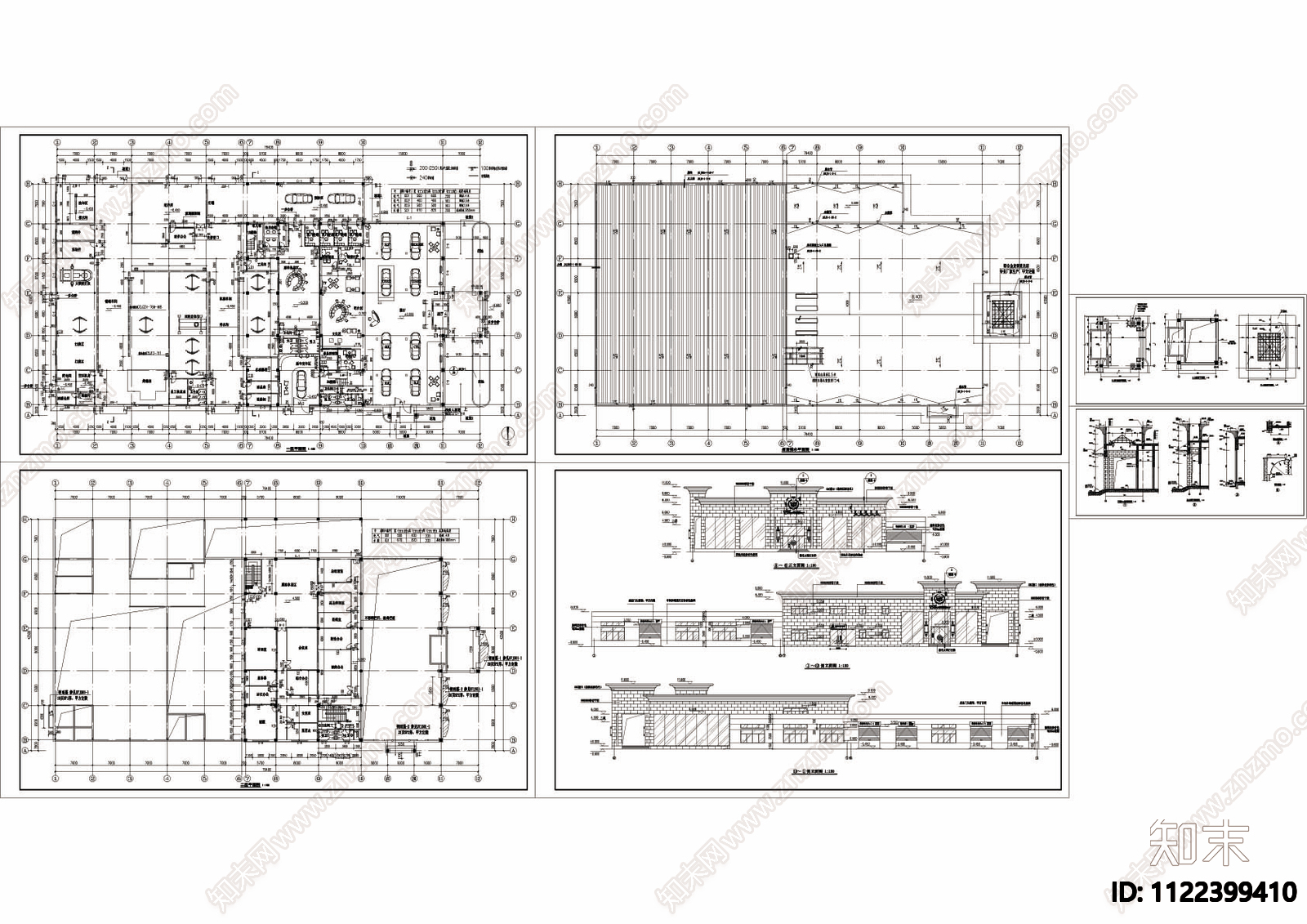 凯迪拉克4S店建筑cad图cad施工图下载【ID:1122399410】