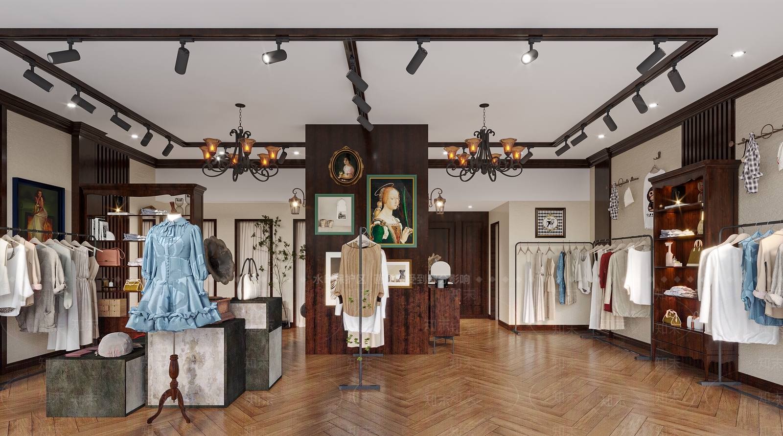 美式服装店3D模型下载【ID:1122401089】