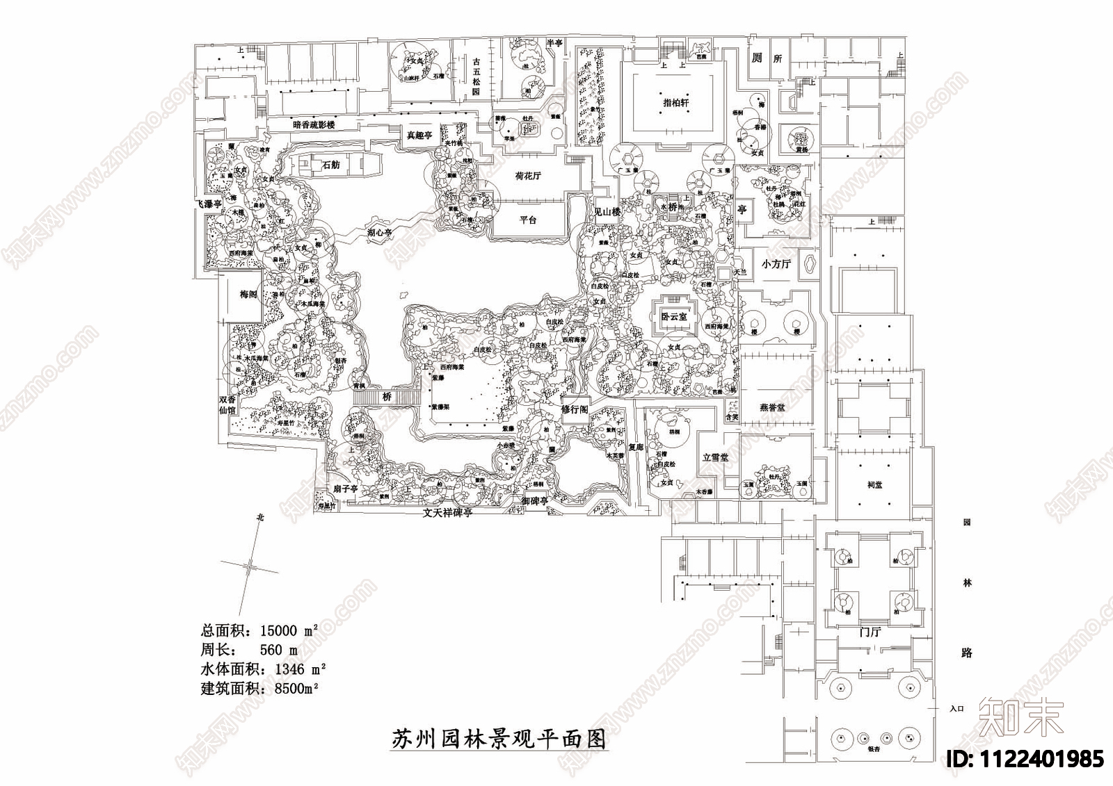 苏州园林景观平面图施工图下载【ID:1122401985】
