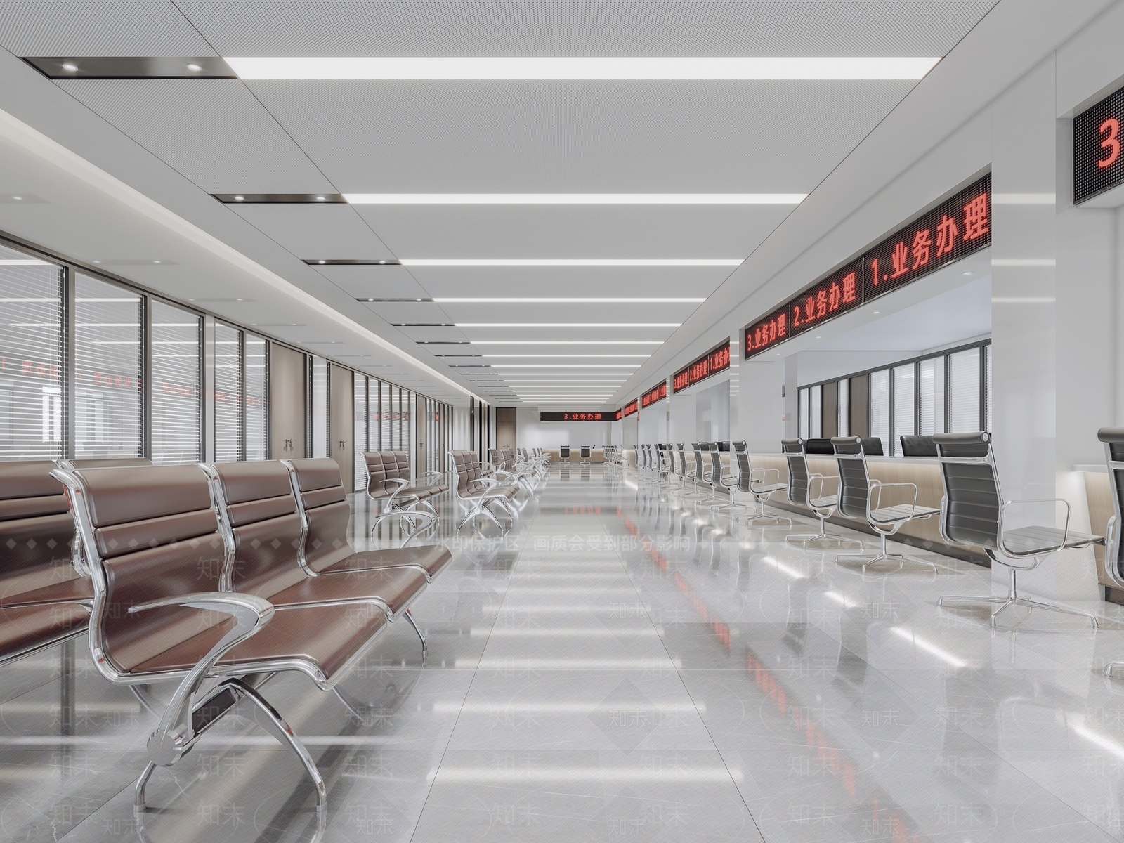 现代银行办事大厅3D模型下载【ID:1122401978】