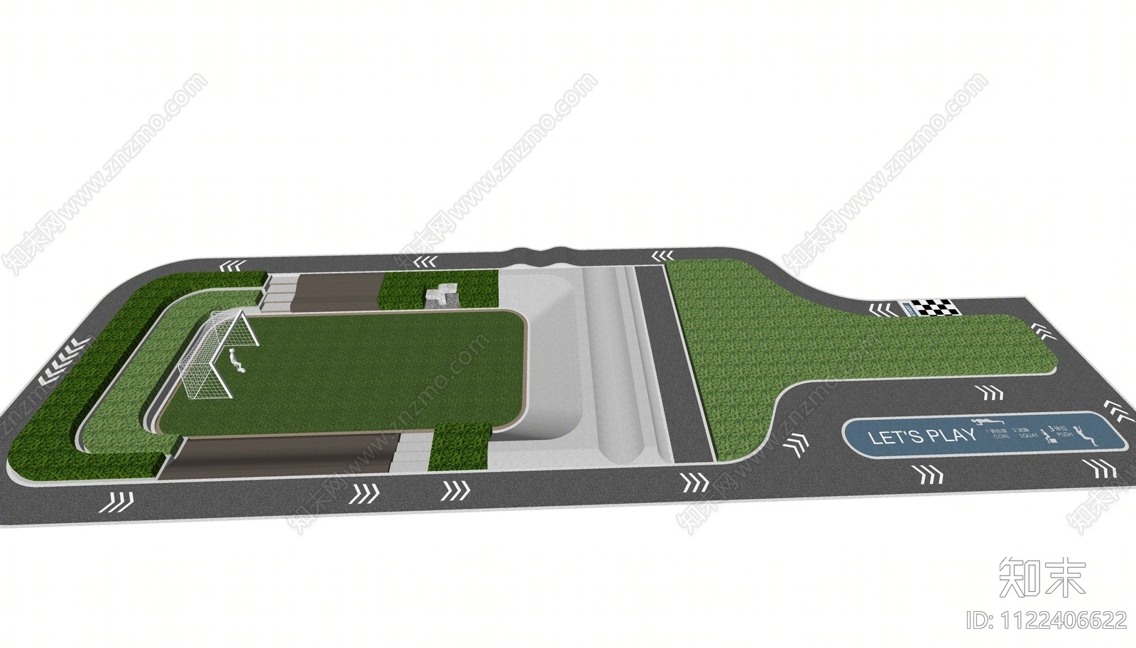 现代运动场地SU模型下载【ID:1122406622】