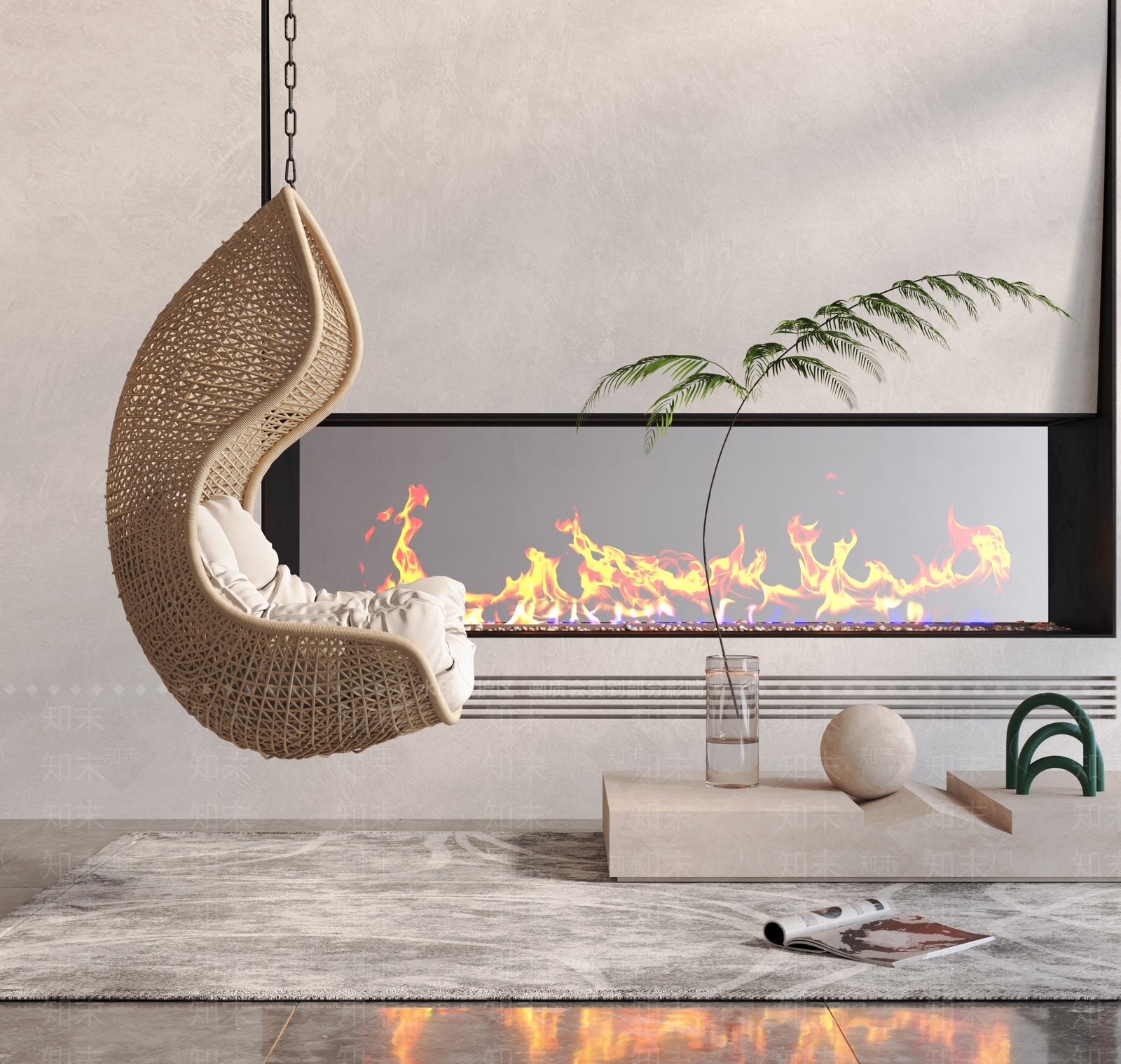 侘寂吊椅3D模型下载【ID:1122409199】