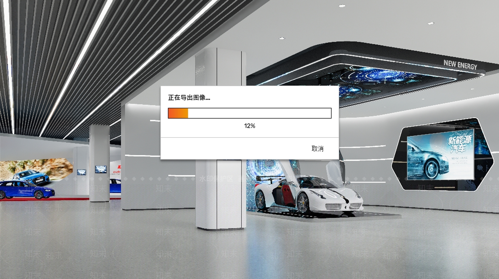 现代汽车展厅SU模型下载【ID:1122411594】