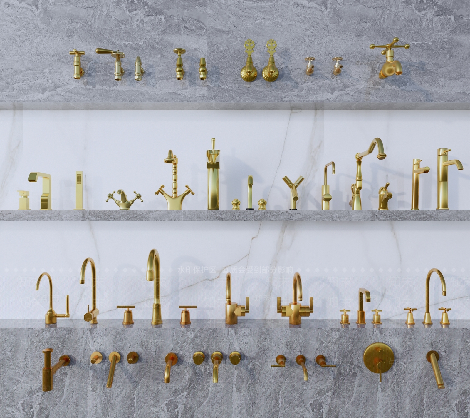 欧式水龙头SU模型下载【ID:1122417032】