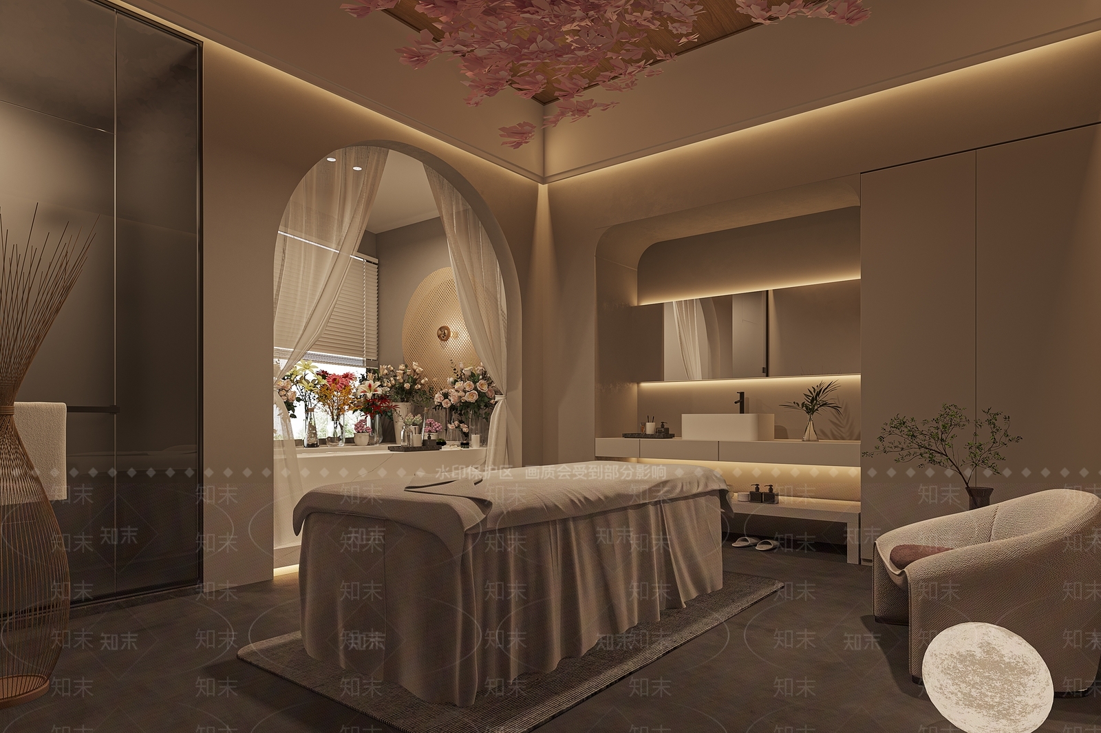现代SPA单人间3D模型下载【ID:1122420116】