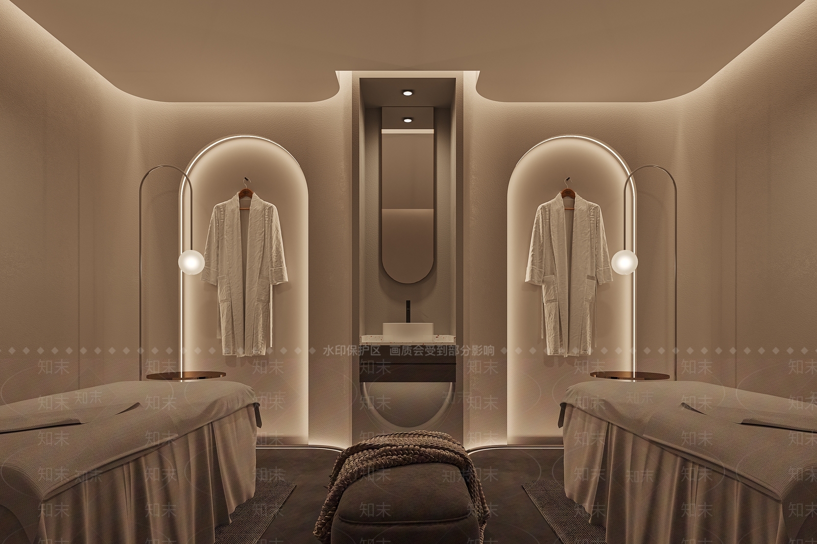 现代SPA单人间3D模型下载【ID:1122420116】