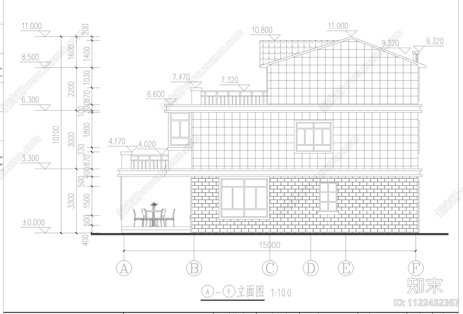 农村自建房带小院三层小楼施工图下载【ID:1122432367】