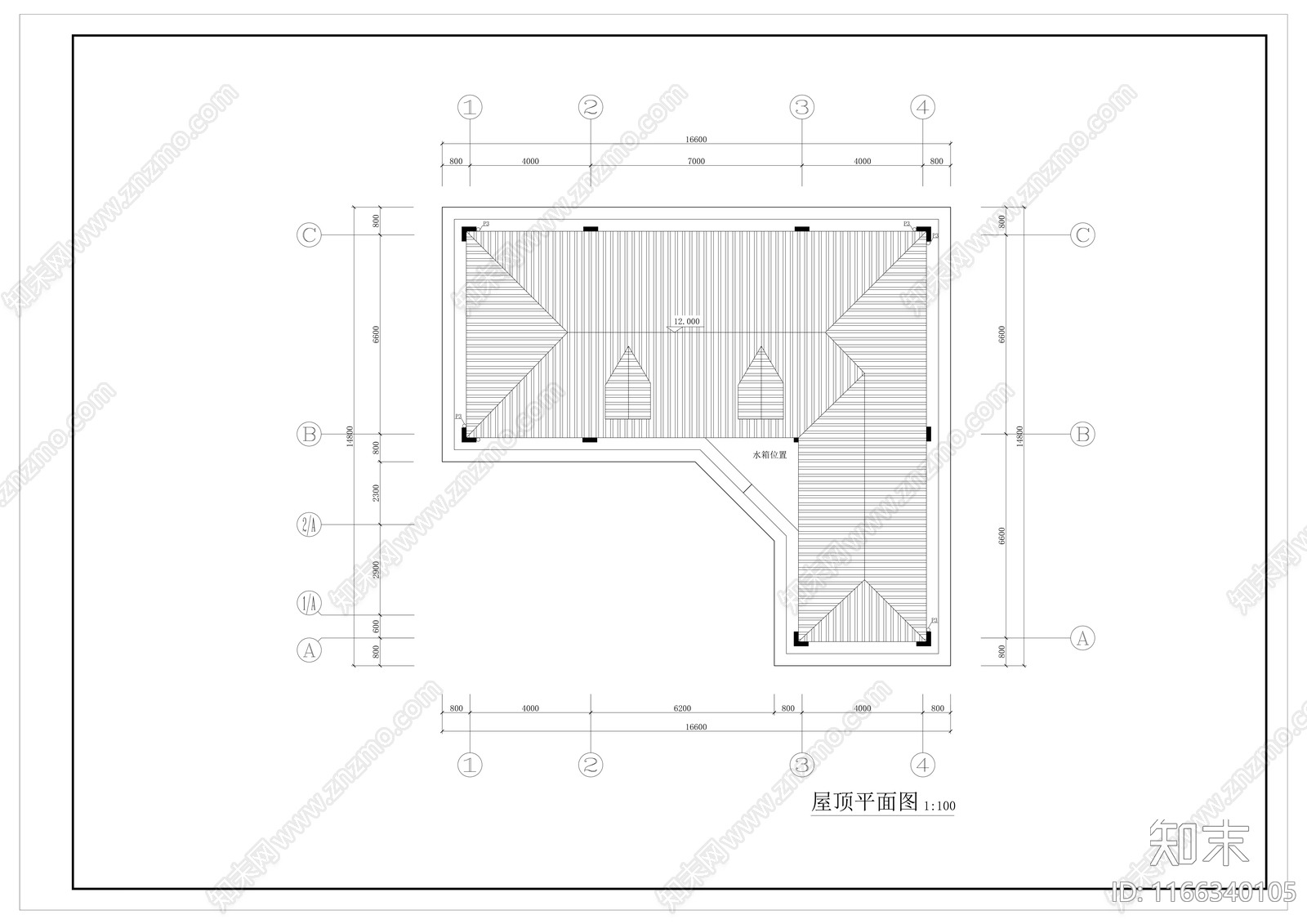 别墅建筑cad施工图下载【ID:1166340105】