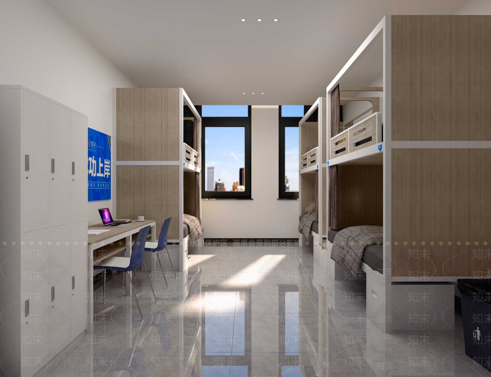现代学生宿舍3D模型下载【ID:1122438980】