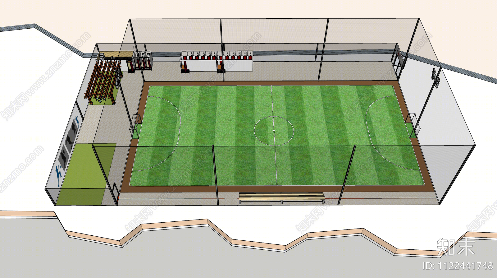 现代足球场SU模型下载【ID:1122441748】